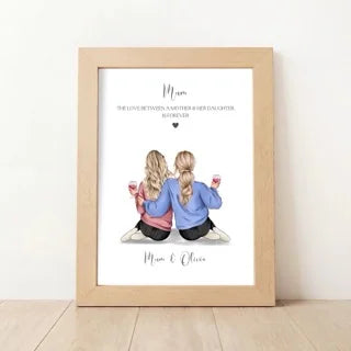 Personalised Mum and Daughter Print