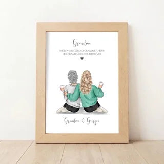 Personalised Grandma and Granddaughter Print