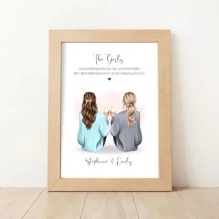 Personalised 'The Girls' Friendship Print