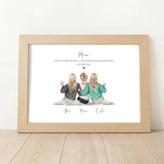 Personalised Mum and Daughters Print