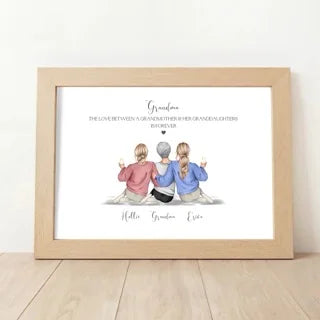 Personalised Grandma and Granddaughters Print