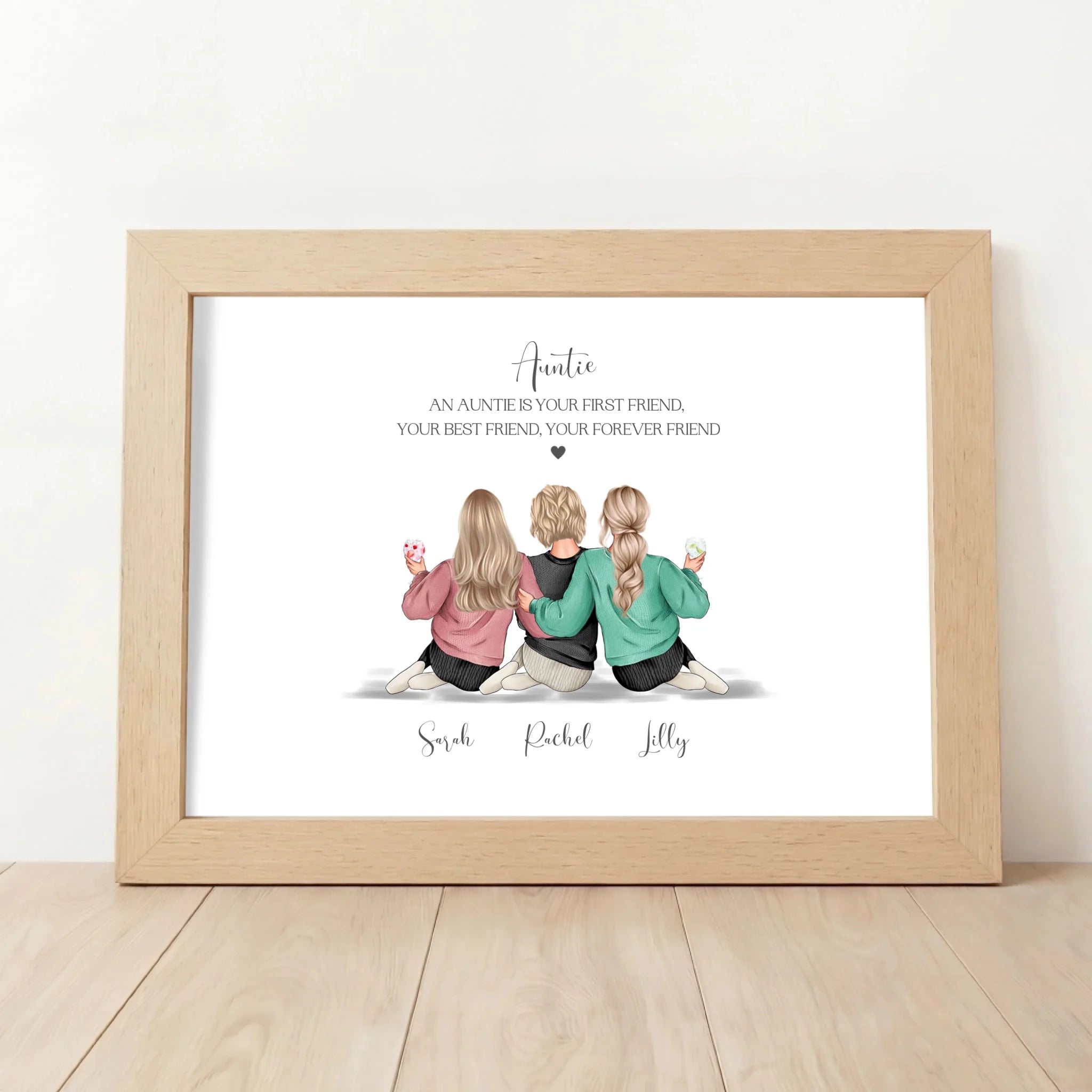 Personalised Auntie and Nieces Gift