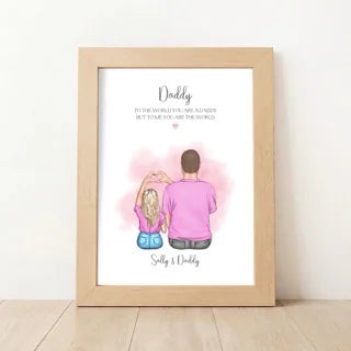 Personalised Daddy and Daughter Print