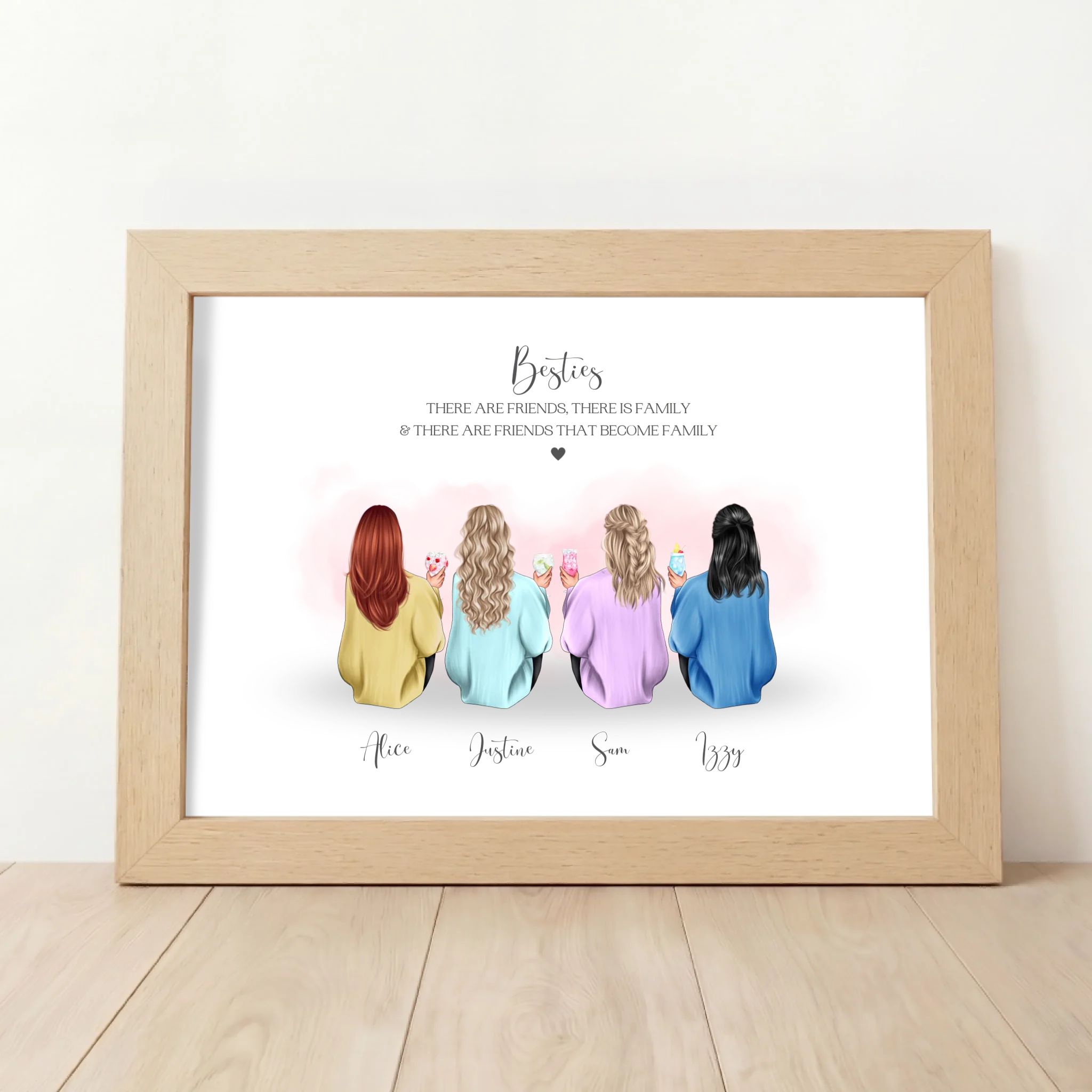 Personalised Besties Friendship Print