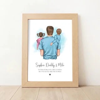 Personalised Daddy and Children Print