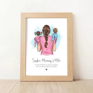 Personalised Mummy and Children Print