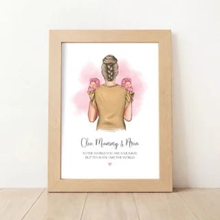 Personalised Mummy and Twins Keepsake