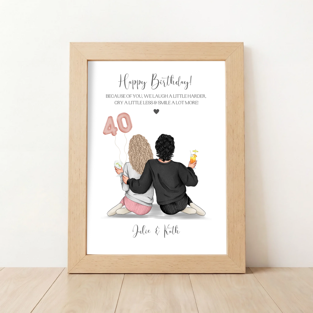 Custom 40th Birthday Gift for Best Friend