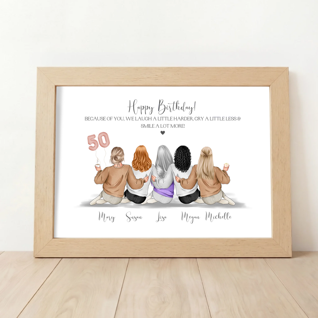 Personalised 50th Birthday Wall Art