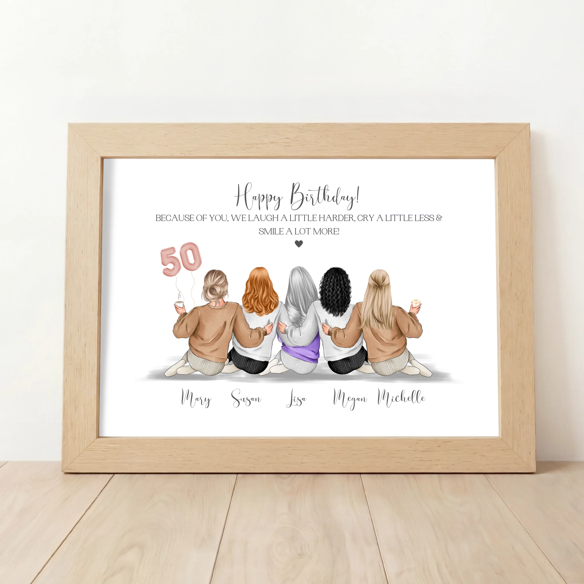 Personalised 50th Birthday Wall Art