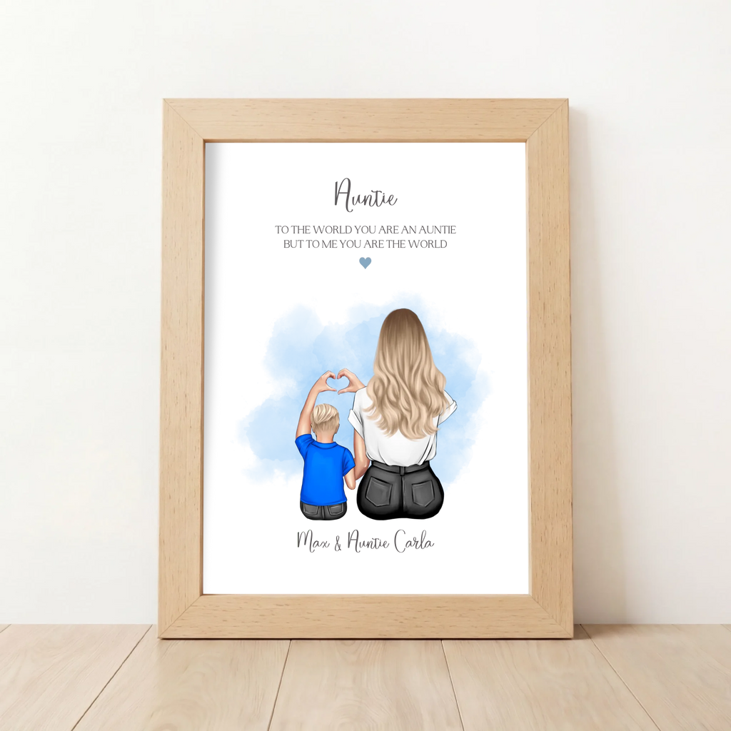 Personalised Auntie & Nephew Print