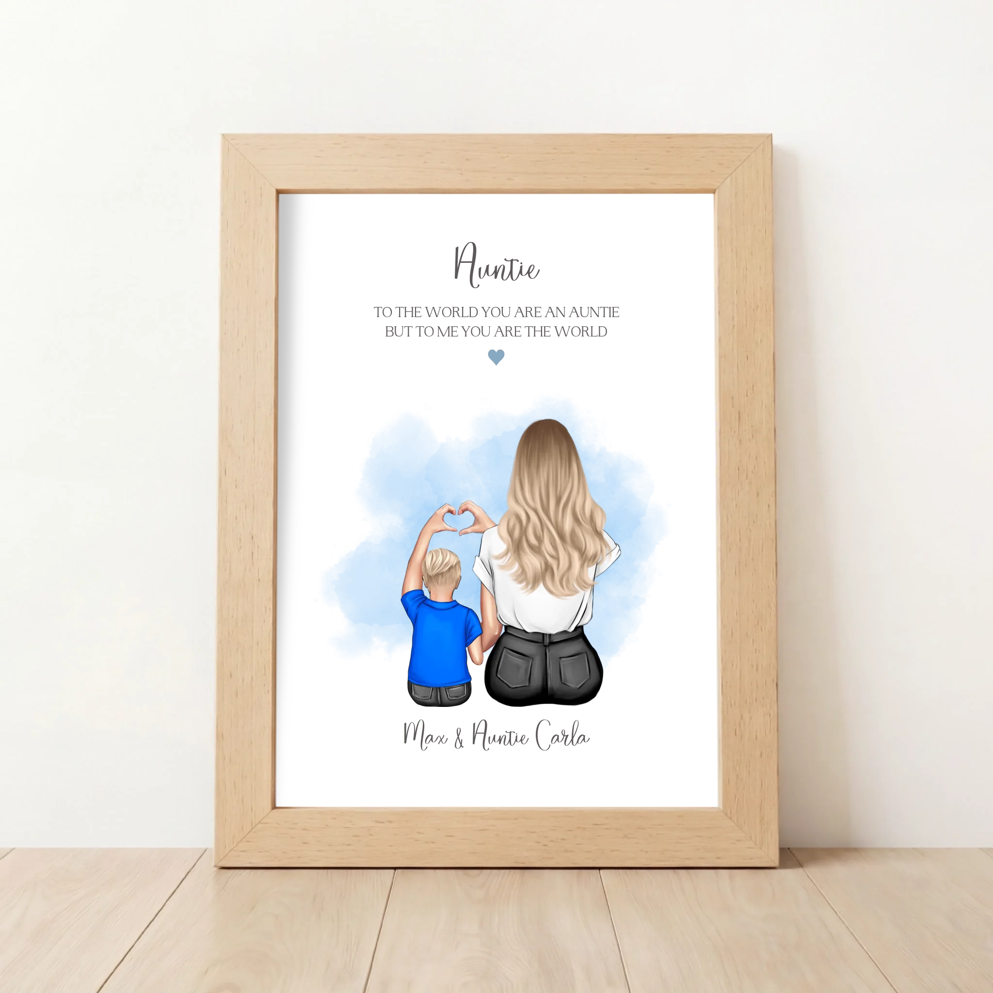 Personalised Auntie & Nephew Print
