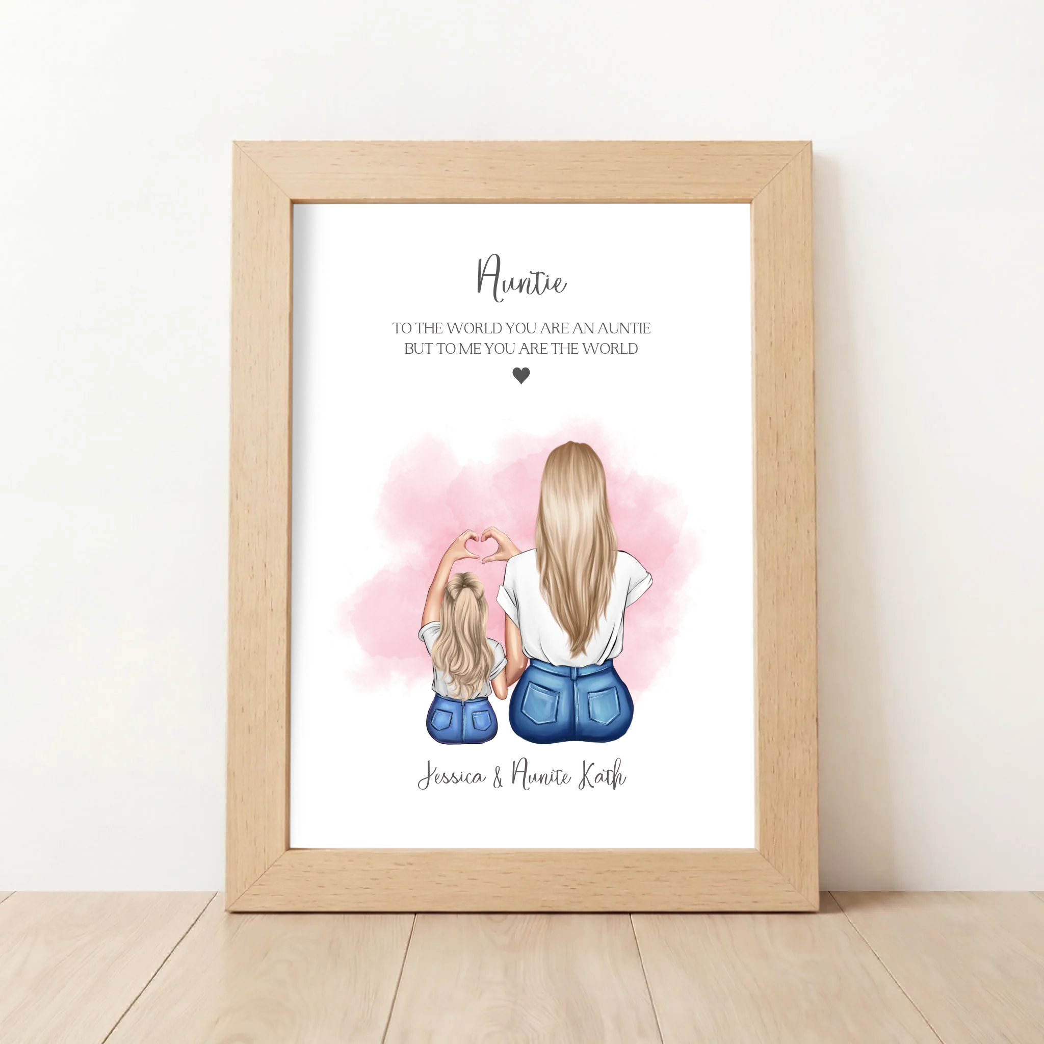 Personalised Auntie & Niece Keepsake Print