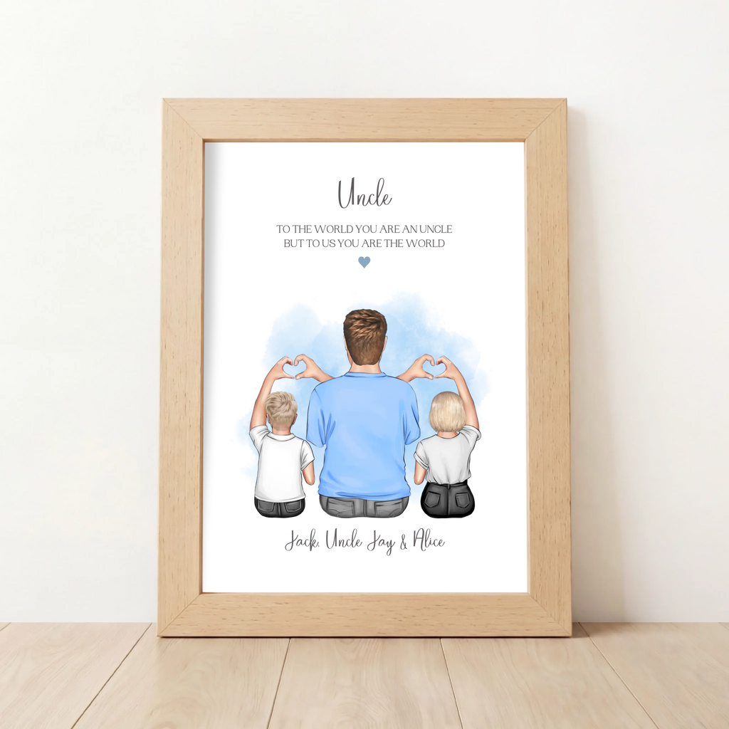 Personalised Uncle, Niece & Nephew Print