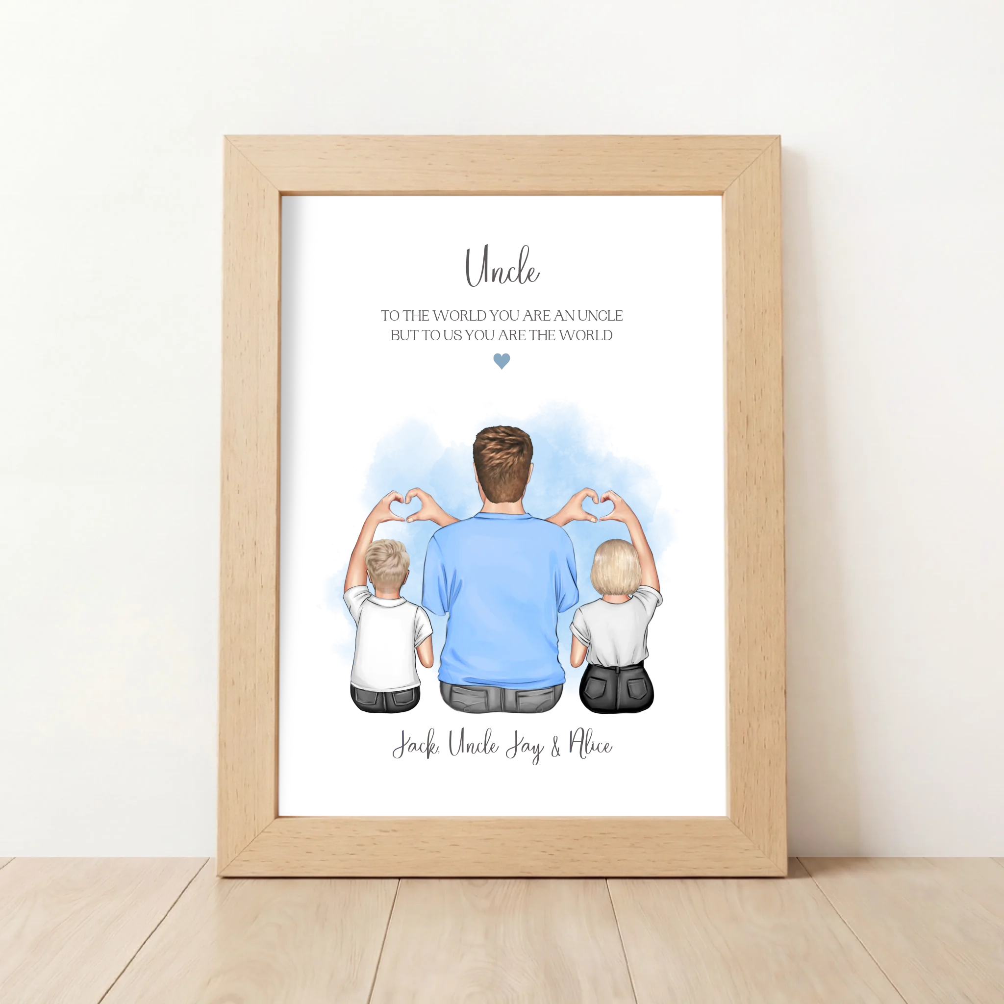 Personalised Uncle, Niece & Nephew Print