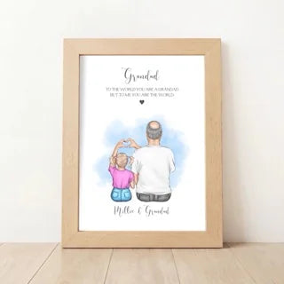 Personalised Grandad and Granddaughter Print