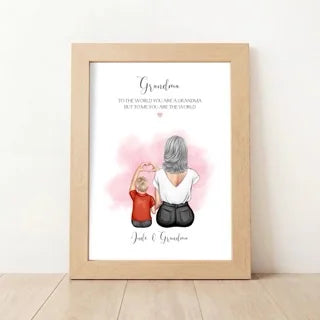 Personalised Grandma and Grandson Print