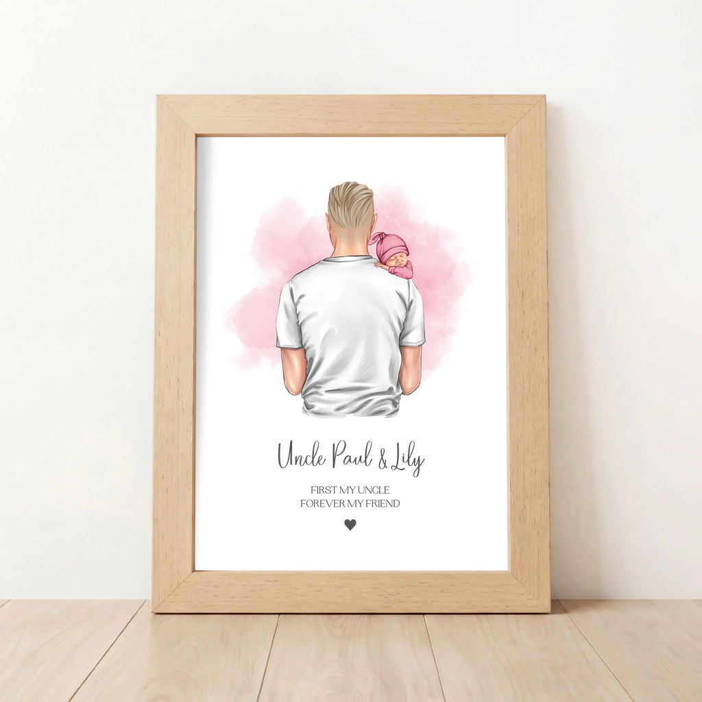 Personalised Uncle & Newborn Keepsake Print