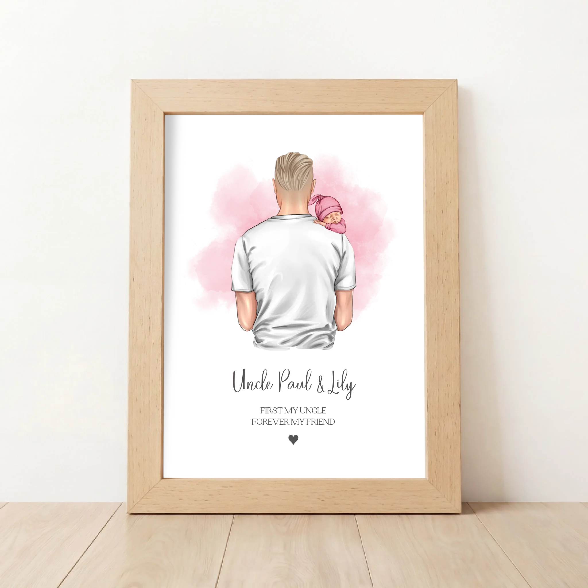 Personalised Uncle & Newborn Keepsake Print