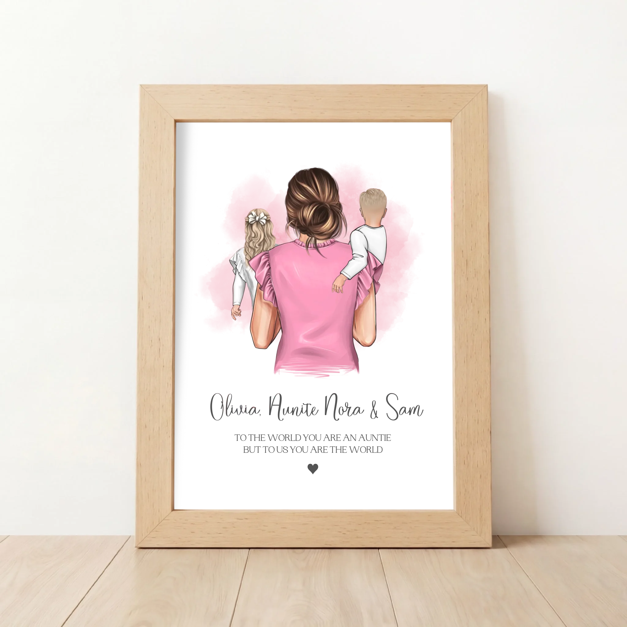 Custom Auntie Wall Art from Niece & Nephew