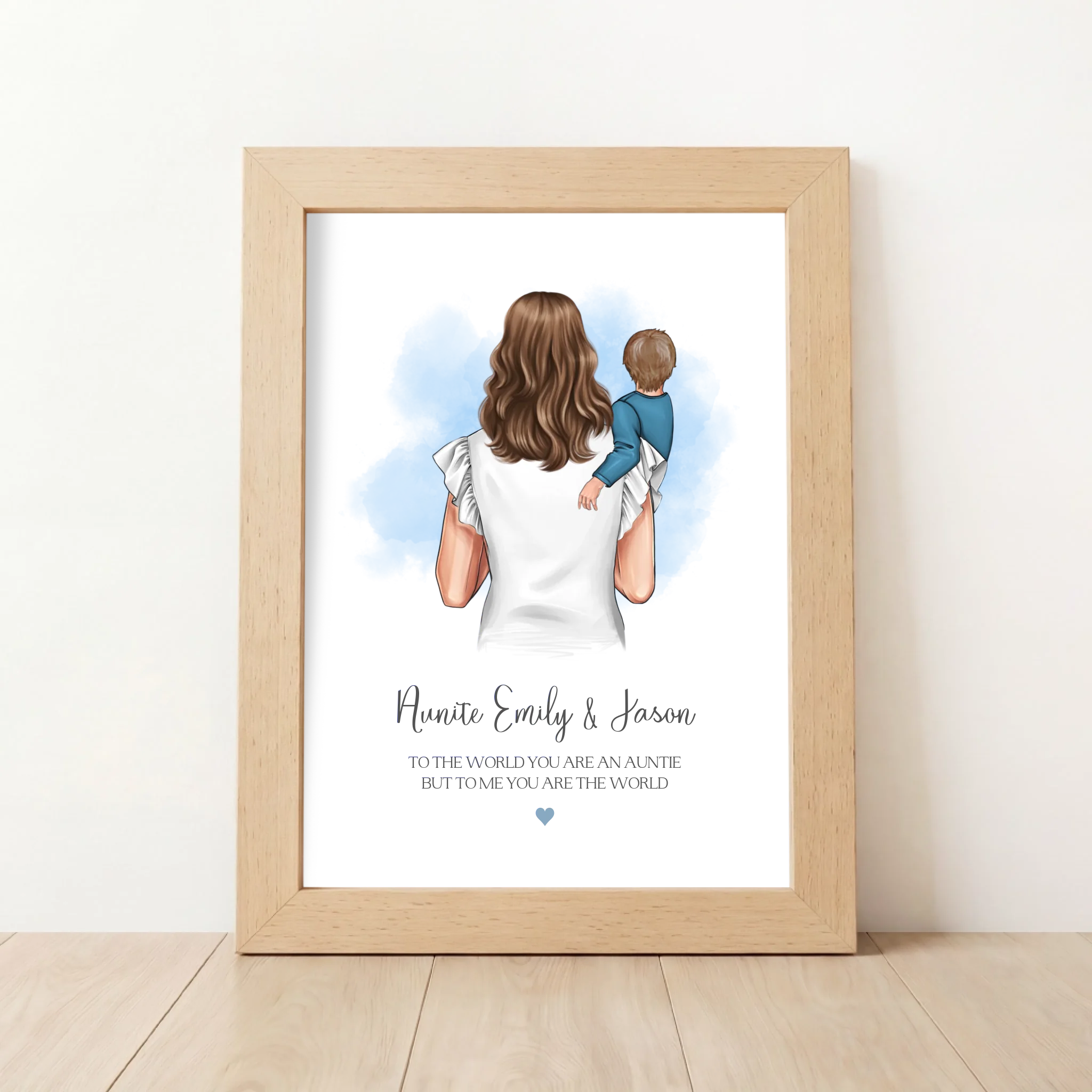 Personalised Auntie and Nephew Print
