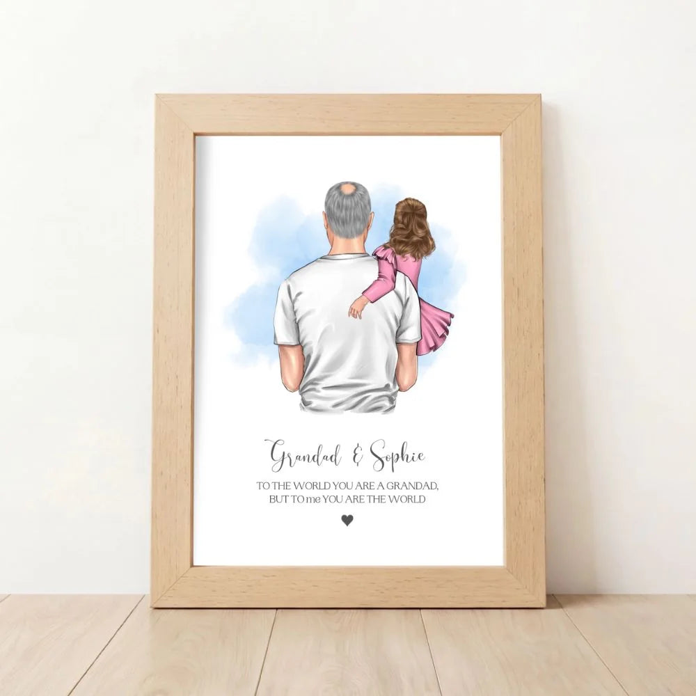 Personalised Grandad & Granddaughter Print