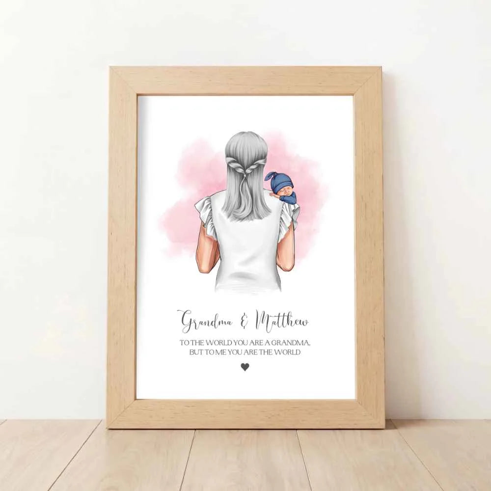 Custom Grandma and Newborn Print