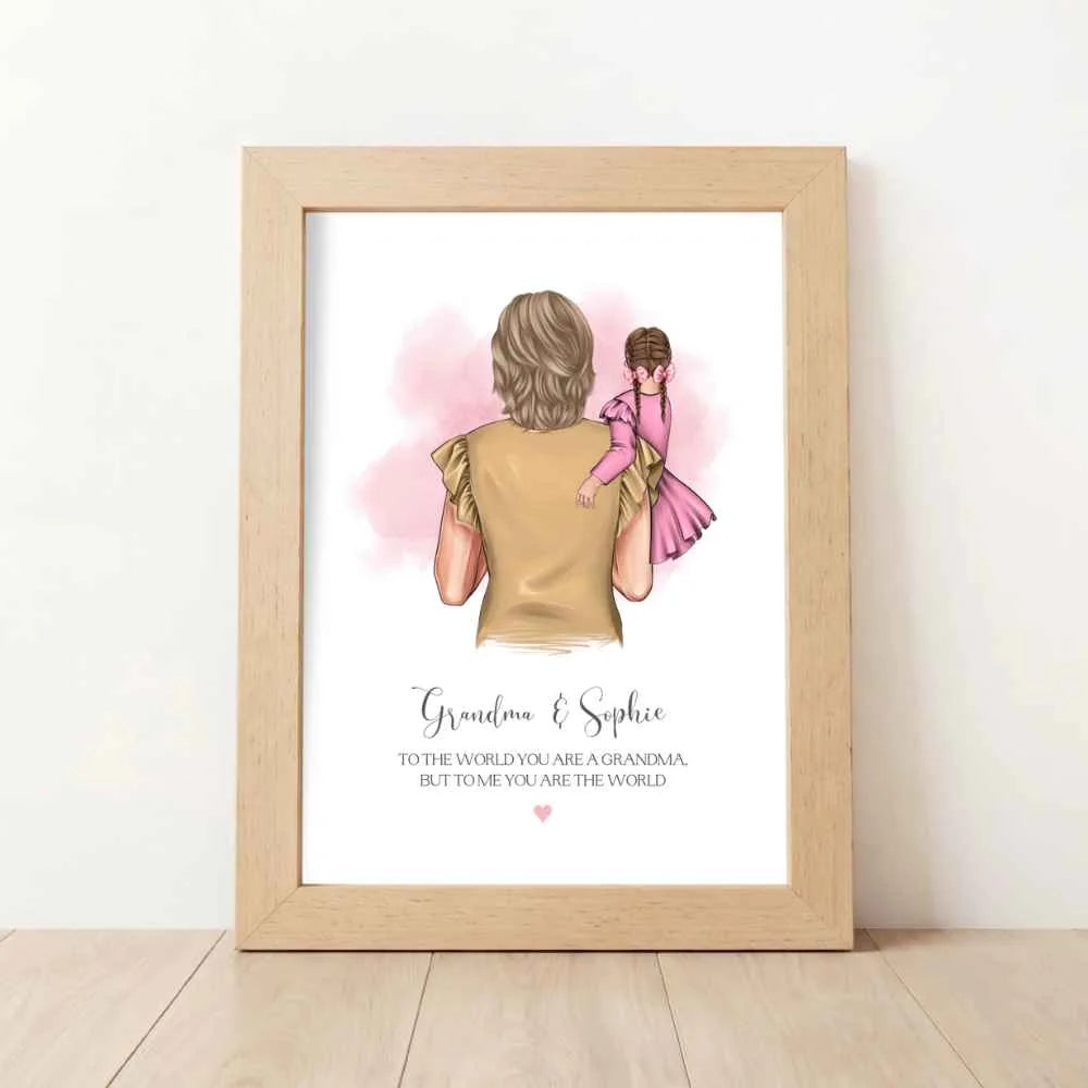 Personalised Grandma & Granddaughter Print
