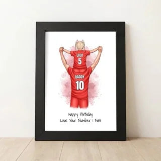Custom Football Fans Birthday Print For Daddy