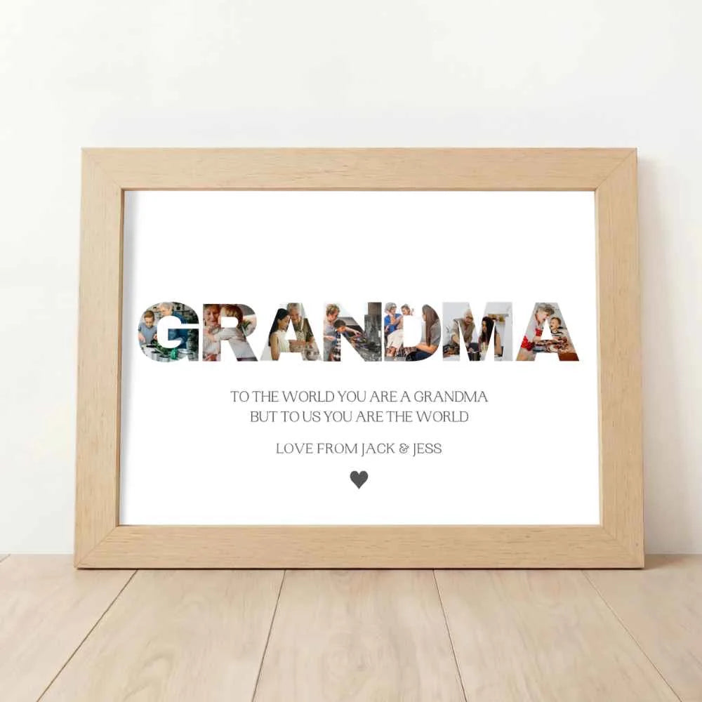 Custom Grandma Photo Name Print