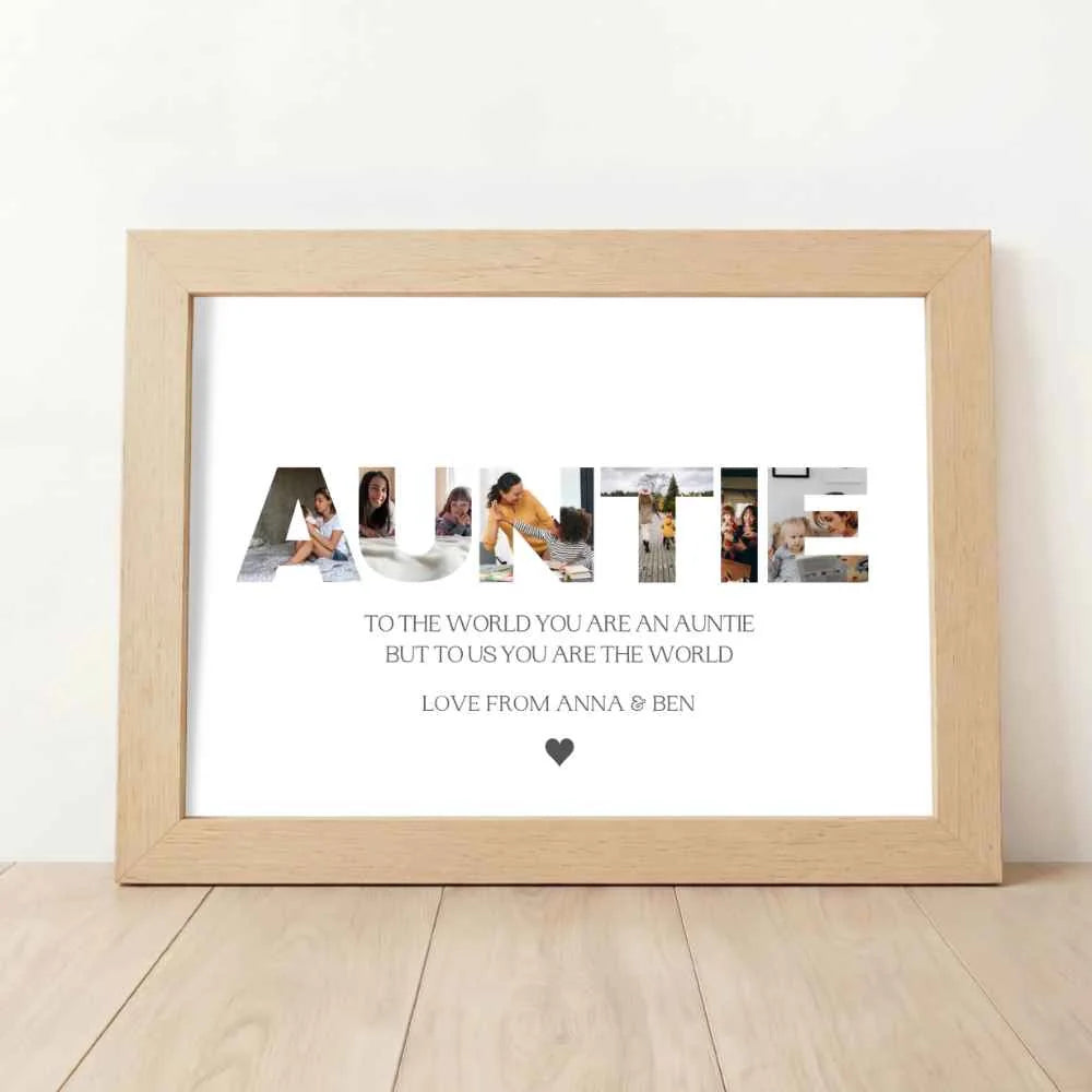 Custom Auntie Photo Name Print