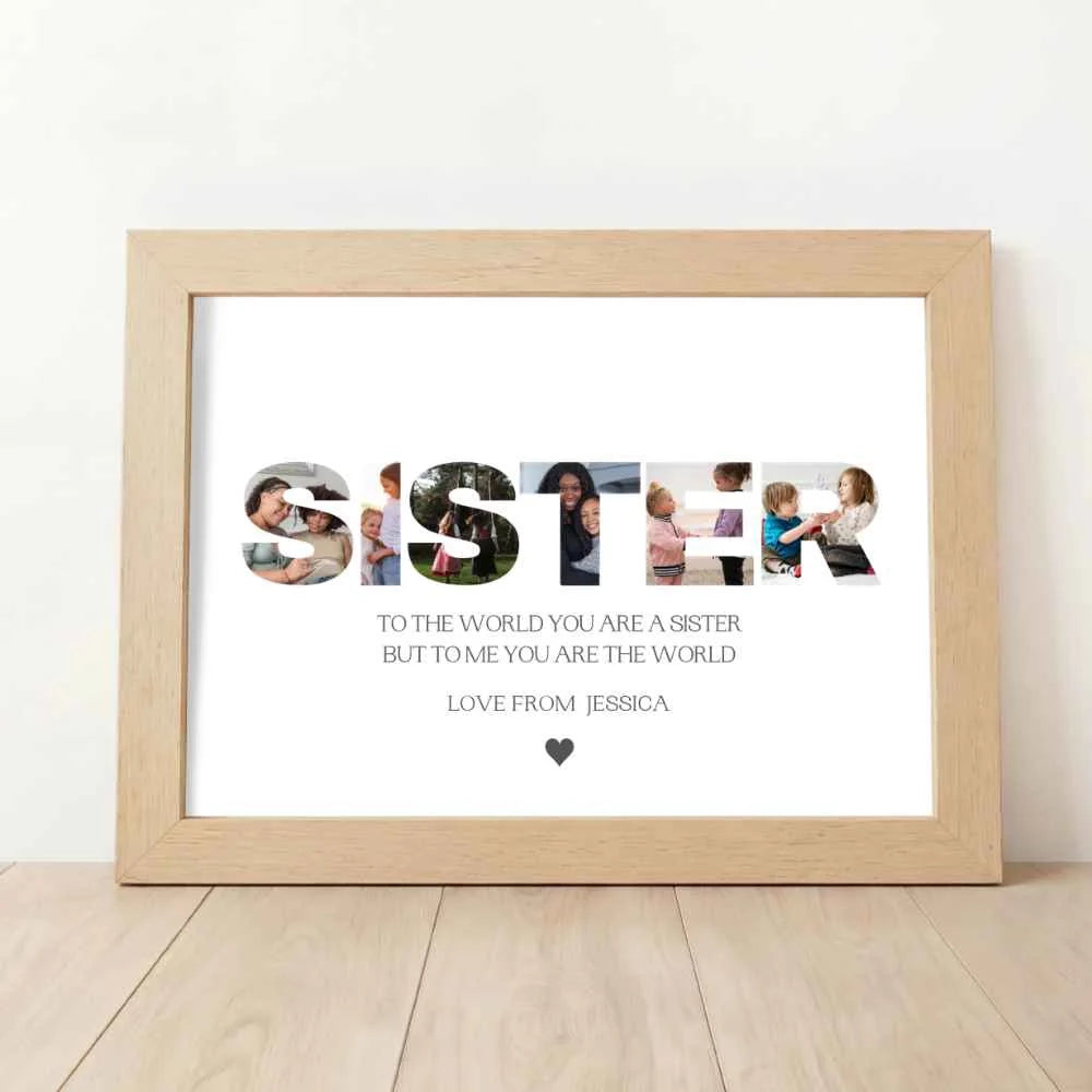 Personalised SISTER Photo Collage Print
