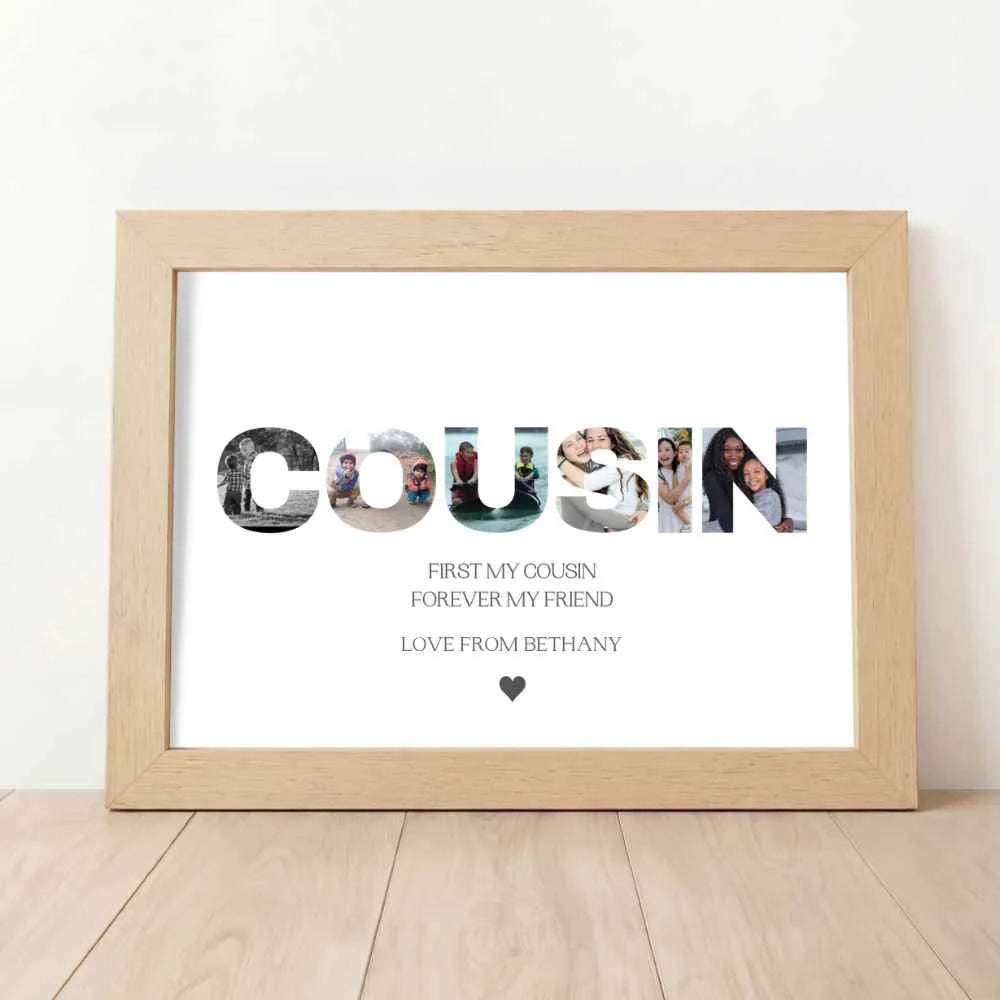 Personalised Cousin Picture Collage Print