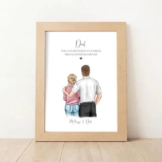 Personalised Dad and Daughter Print