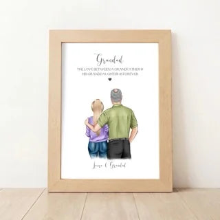 Personalised Grandad and Granddaughter Gift