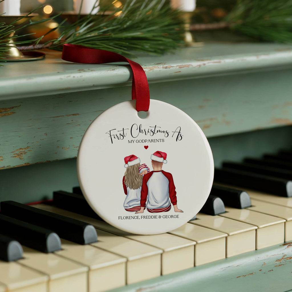 Personalised First Christmas as My Godparents Bauble | Godparent Gift