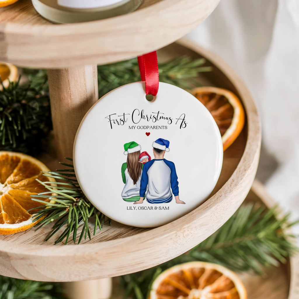 Personalised First Christmas as My Godparents Bauble | Godparent Gift