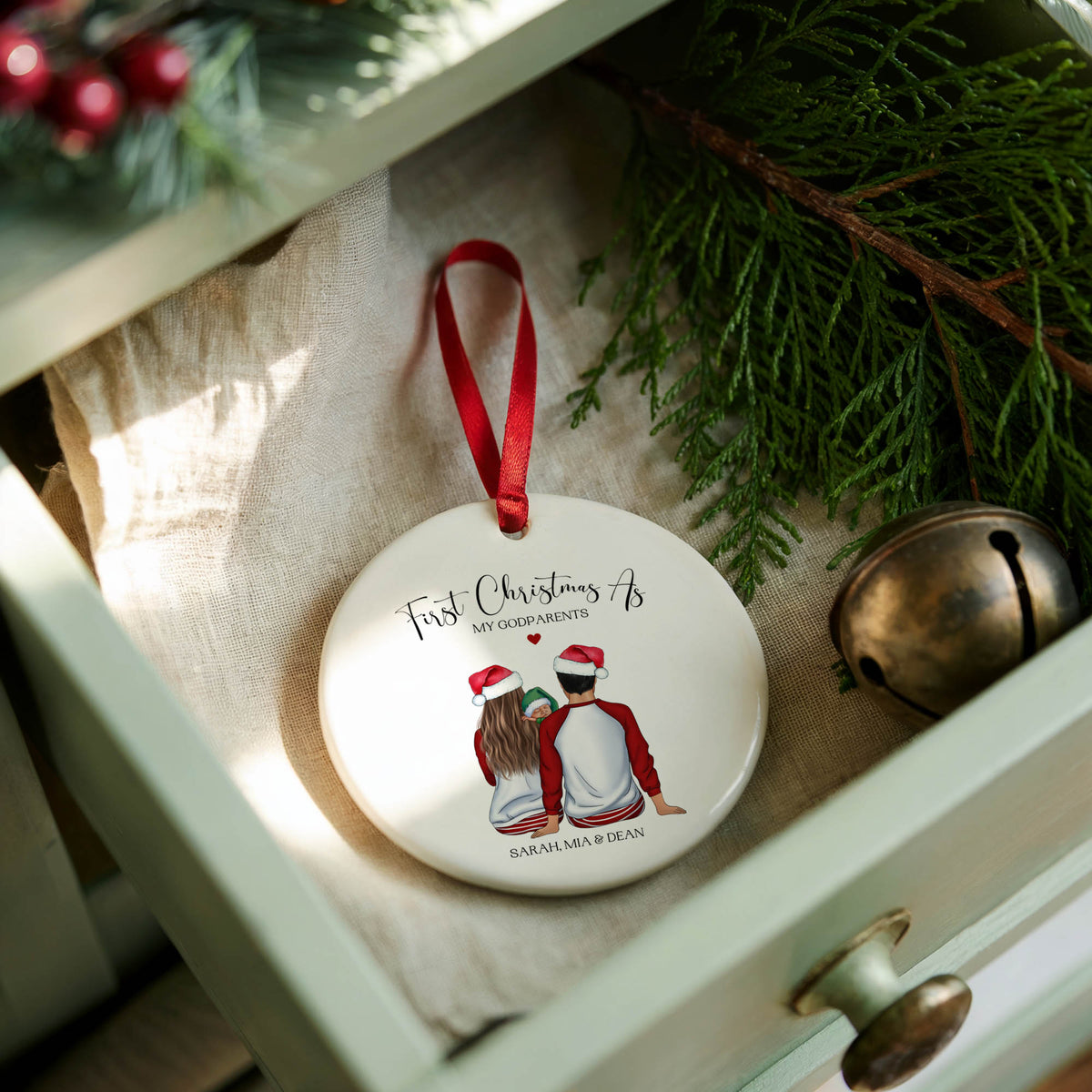 Personalised First Christmas as My Godparents Bauble | Godparent Gift