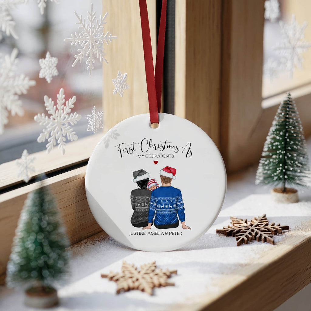 Personalised First Christmas as My Godparents Bauble | Godparent Gift