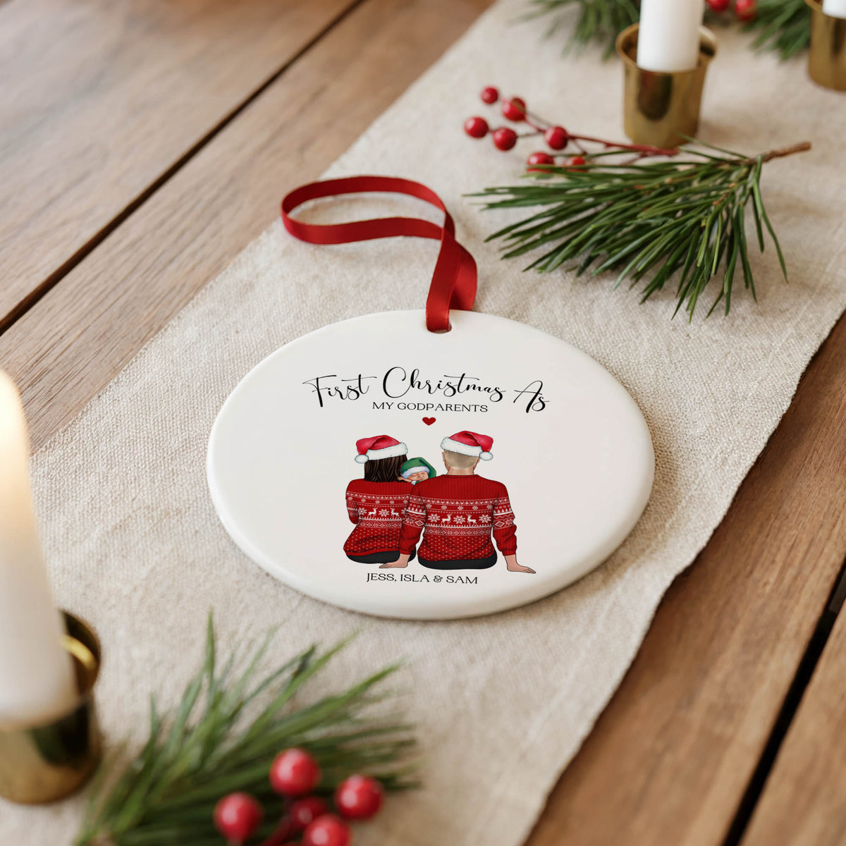 Personalised First Christmas as My Godparents Bauble | Godparent Gift
