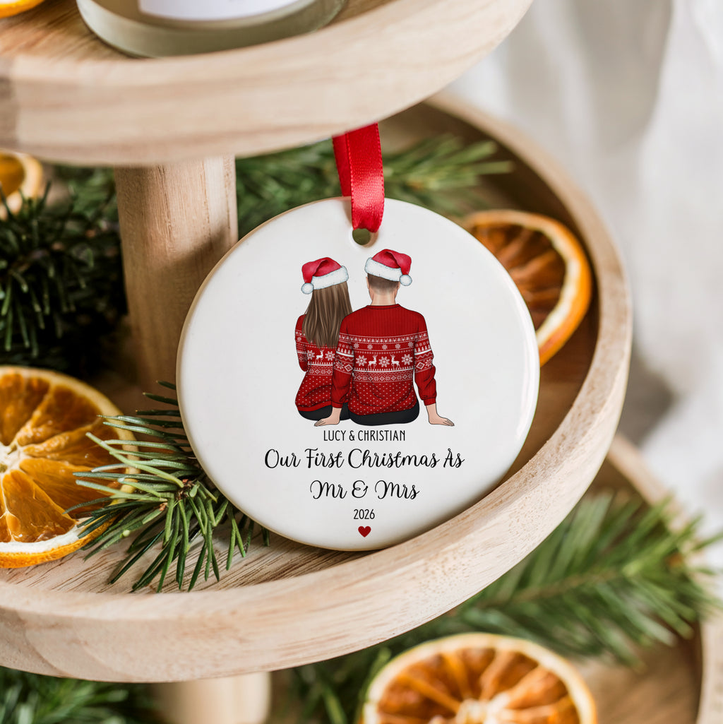 Personalised First Christmas as Mr & Mrs Bauble | Newlywed Gift
